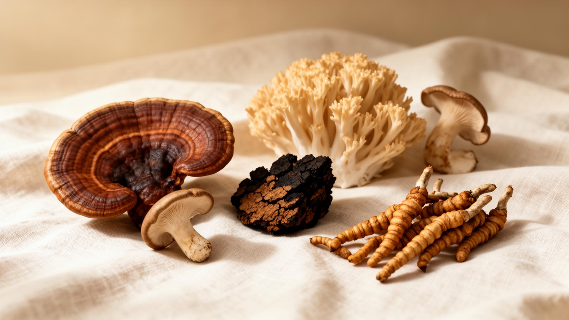 Assortment of medicinal mushrooms